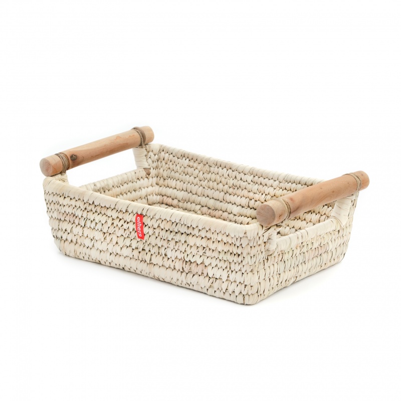 Small Basket with Wooden Handles